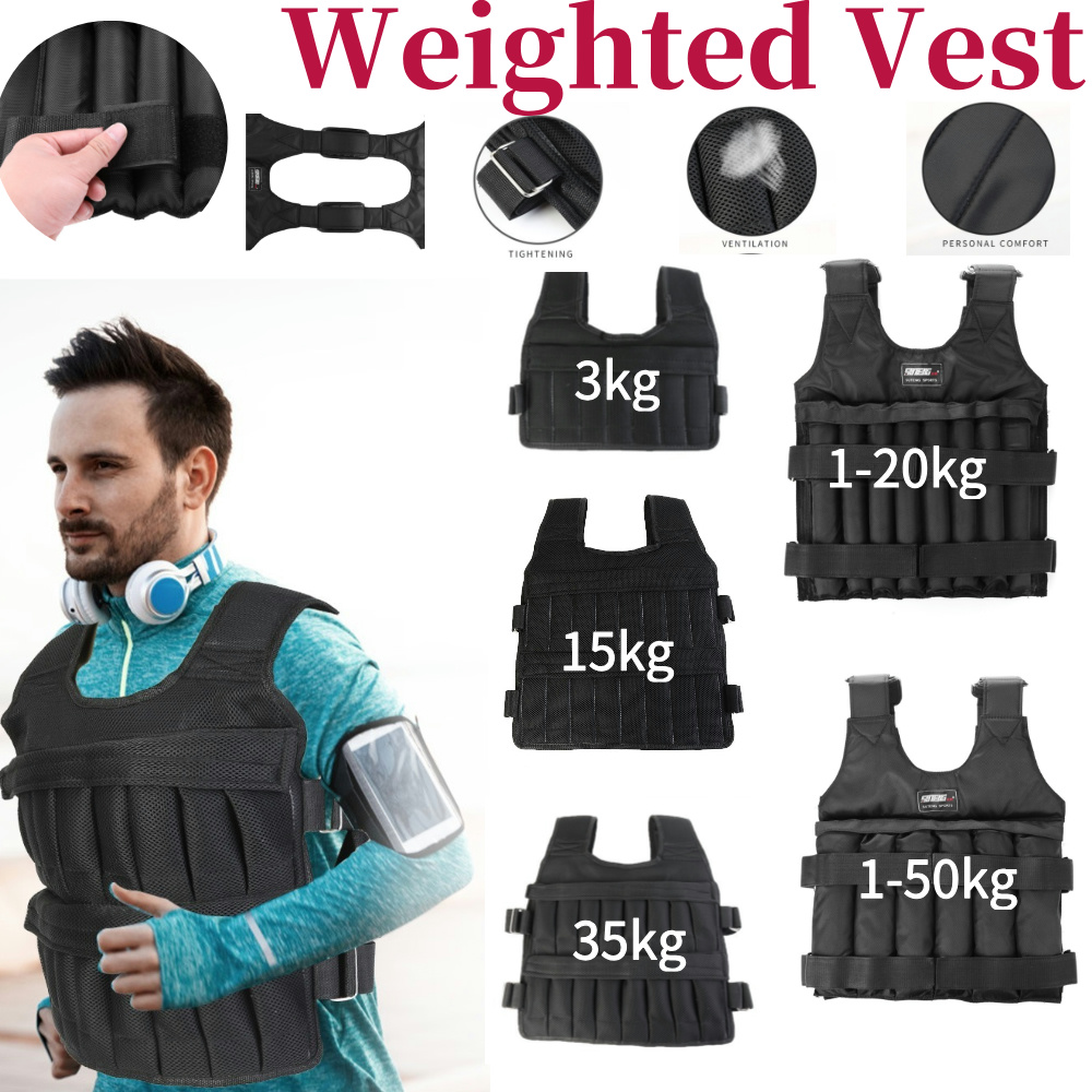 Running Gear Vest - 3/15/35kg Workout Weight Jacket Adjustable Exercise