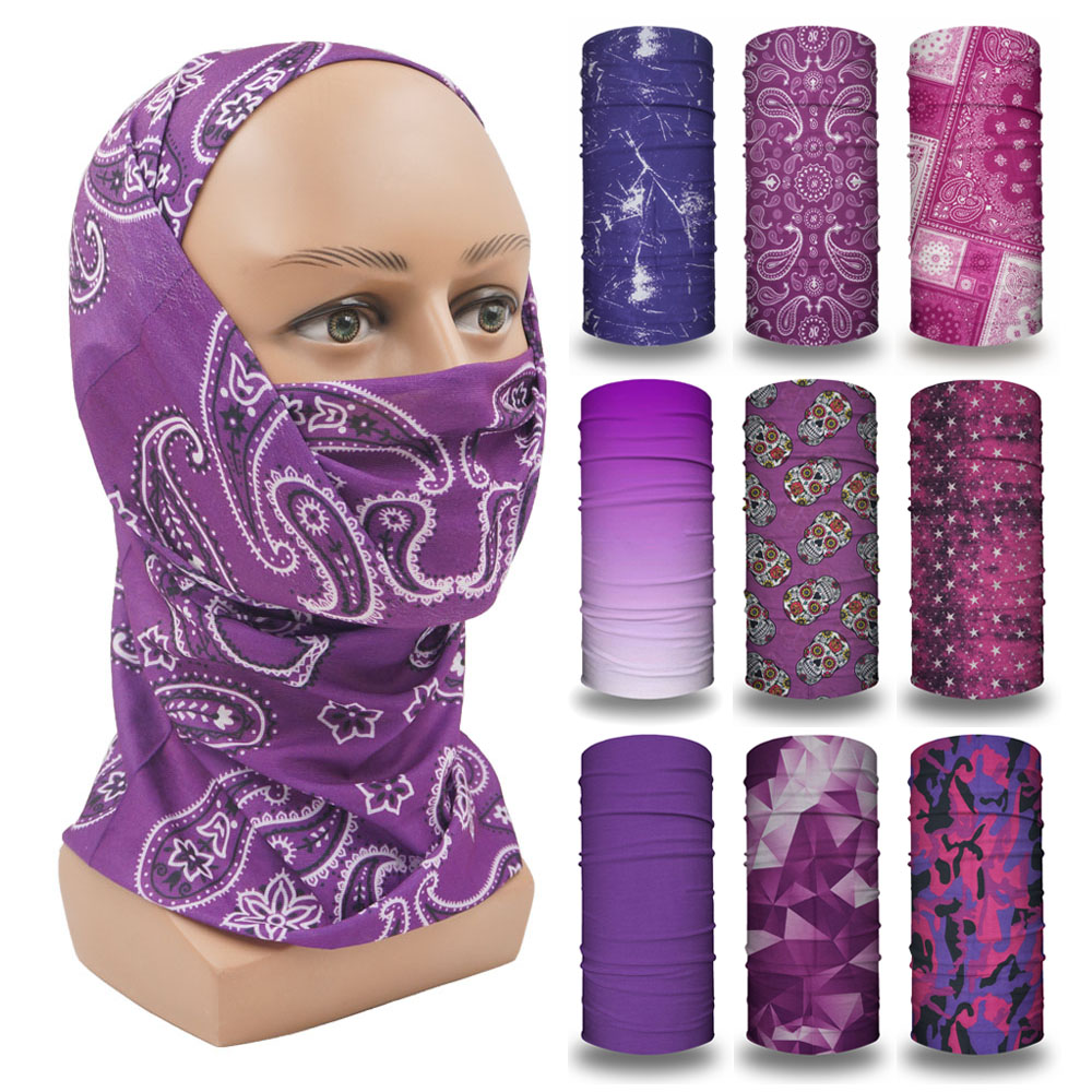Running Gear Quick Dry - Purple Balaclava Women Running Camping Headband