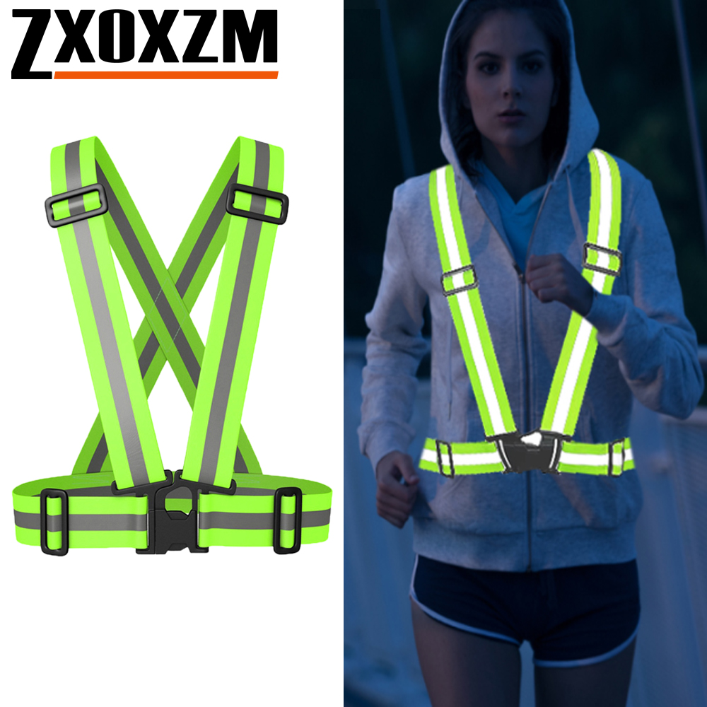 Reflective Running Jacket - 1Pcs Night Running Vest High Visibility