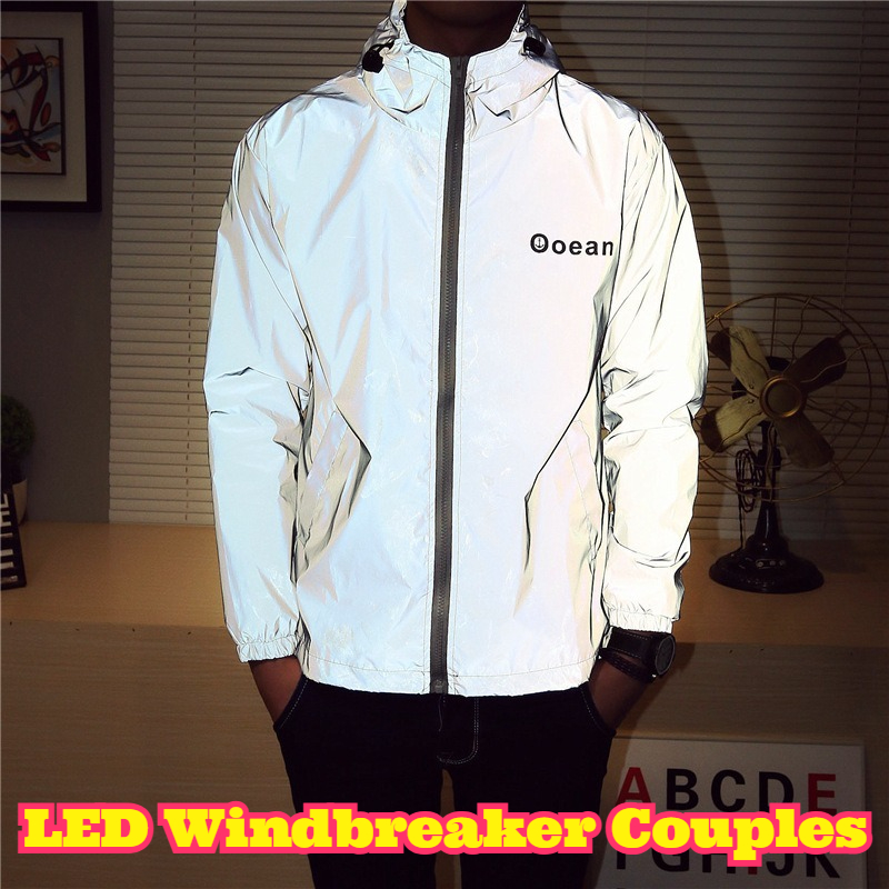 LED Light Up Windbreaker Coupl - đánh giá và giá Reflective Running Jacket