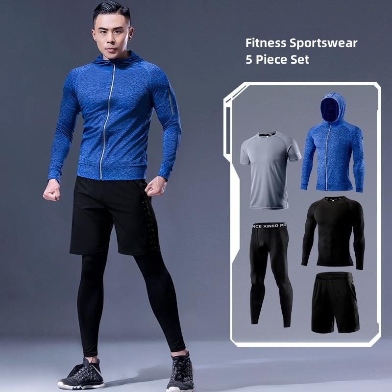 5-Piece Men's Fitness Clothes  - đánh giá và giá Running Gear Quick Dry