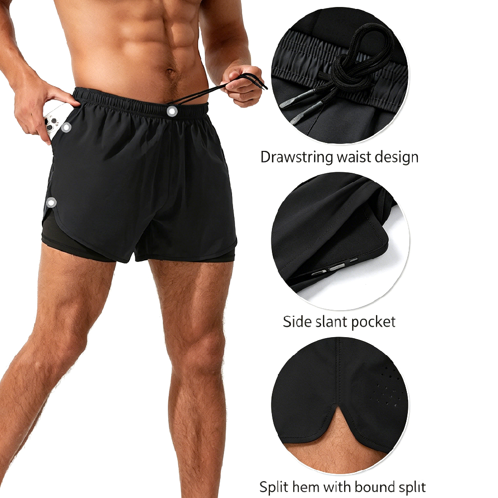 High-Waist 2-in-1 Running Shor - đánh giá và giá Running Gear Quick Dry